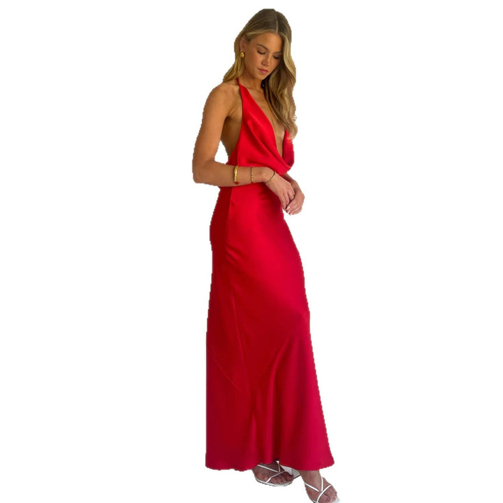 Damen Maxi-Kleid mit schulterfreiem Schnitt und elegantem Drapierungsdesign Drune