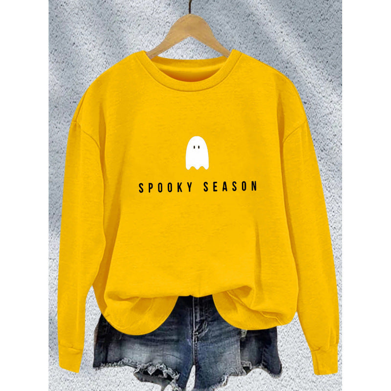 Unisex nan lässiges Halloween Sweatshirt mit Gespenst-Print und Oversize-Schnitt Drune