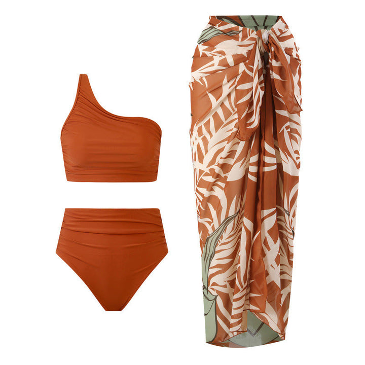 Damen Bikini-Set mit elegantem asymmetrischen Oberteil und hohem Taillenslip Drune