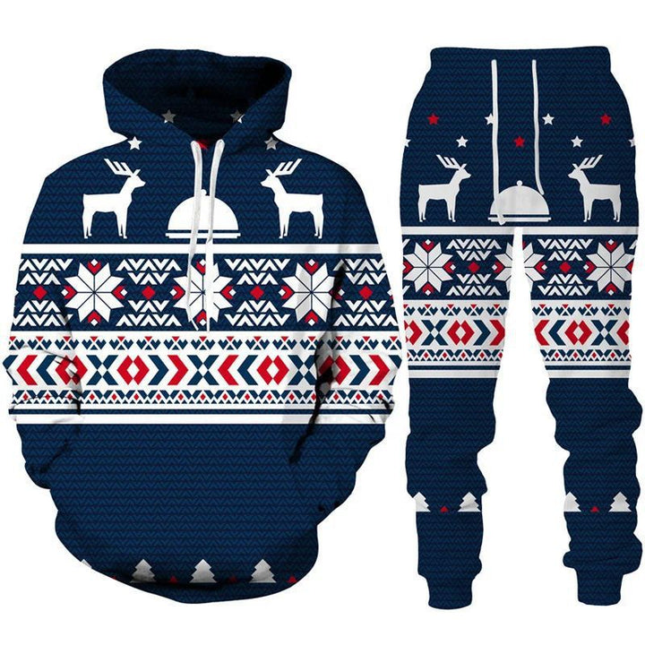 Damen Festlicher Kapuzenpullover mit lustigem Weihnachtsmotiv Drune