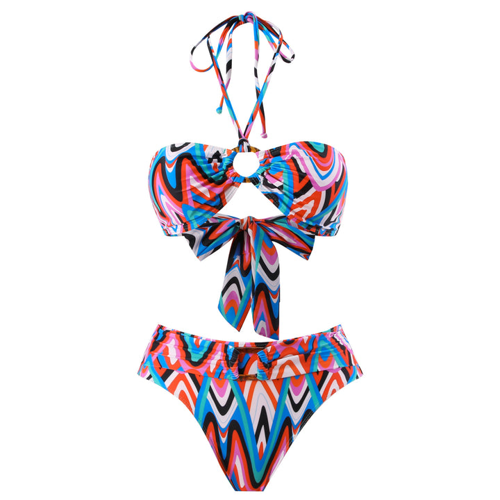 Damen Bikini-Set mit trendigem Wickelrock und faszinierendem Muster Drune