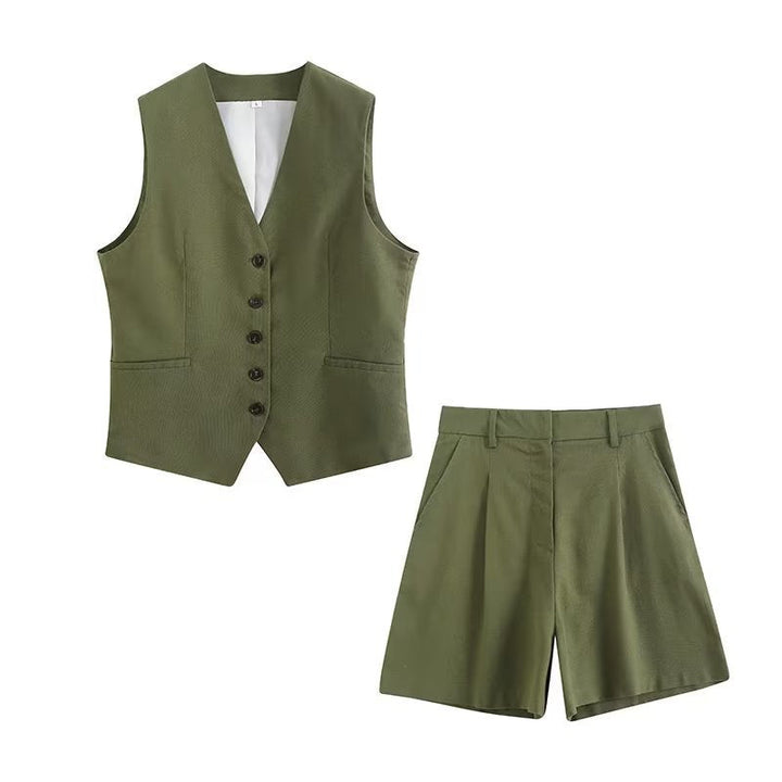 Drune | Lockere Weste Shorts Set