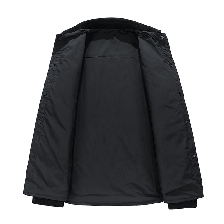 Herren Cordjacke mit Kentkragen, Brusttaschen und Druckknopfverschluss Drune