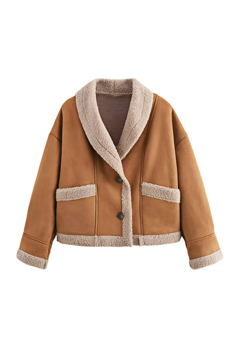 Drune | Weiche Teddyjacke Lammfell-elemente Modern und Bequem