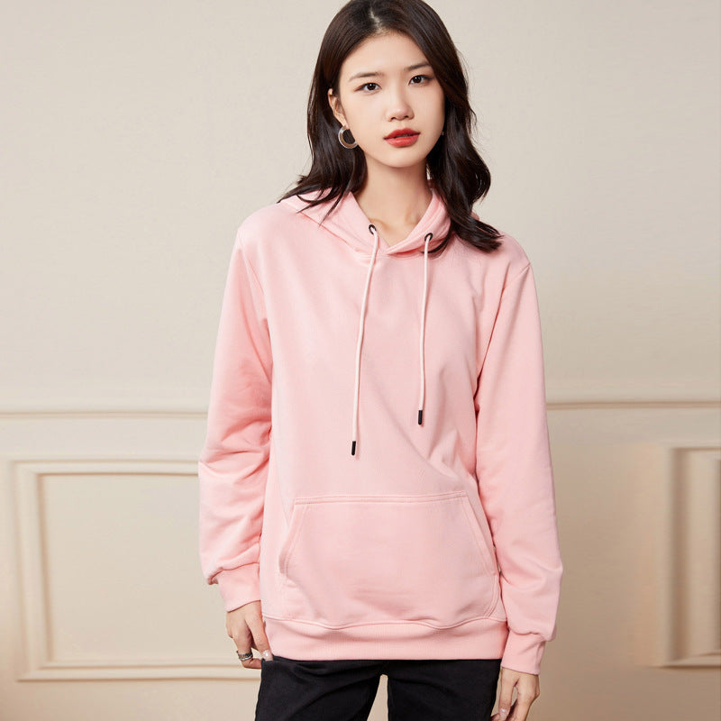 Damen Oversize-Kapuzenpullover aus Baumwoll-Mix mit Kängurutasche und gerippten Bündchen Drune