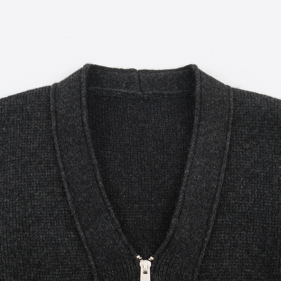 Damen Strickjacke mit Reißverschluss und Peplum-Schnitt Drune