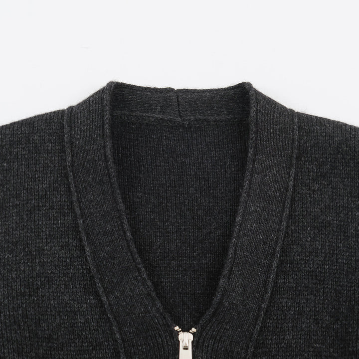 Damen Strickjacke mit Reißverschluss und Peplum-Schnitt Drune