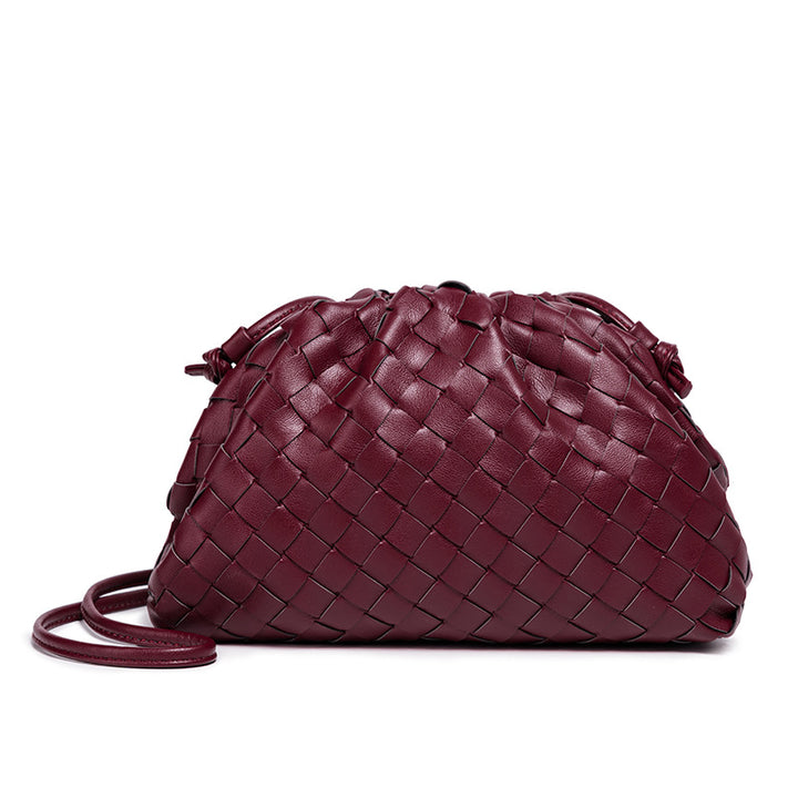 Drune | Leder Umhängetasche für Damen - Minimalistische Gewebte Tasche