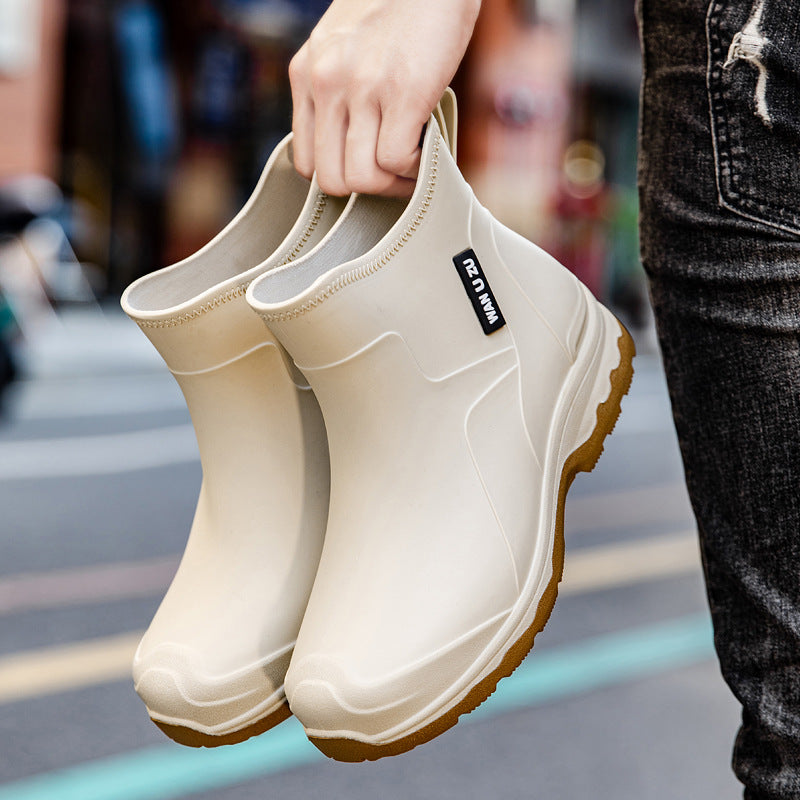 Herren Schlupf-Ankle-Gummistiefel mit stoßdämpfender Leichtsohle und griffiger Profilsohle Drune