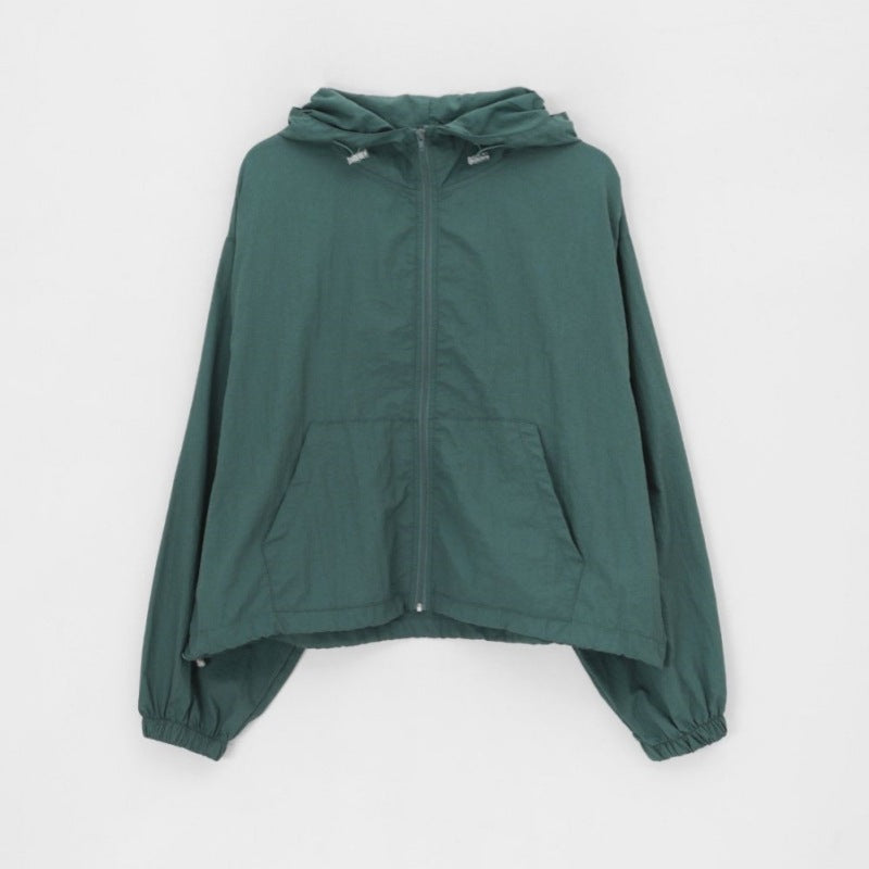 Damen leichte Outdoor-Windjacke mit verstellbarem Kordelzug Drune
