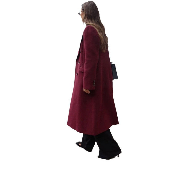 Damen Wool Blend Longcoat Drune