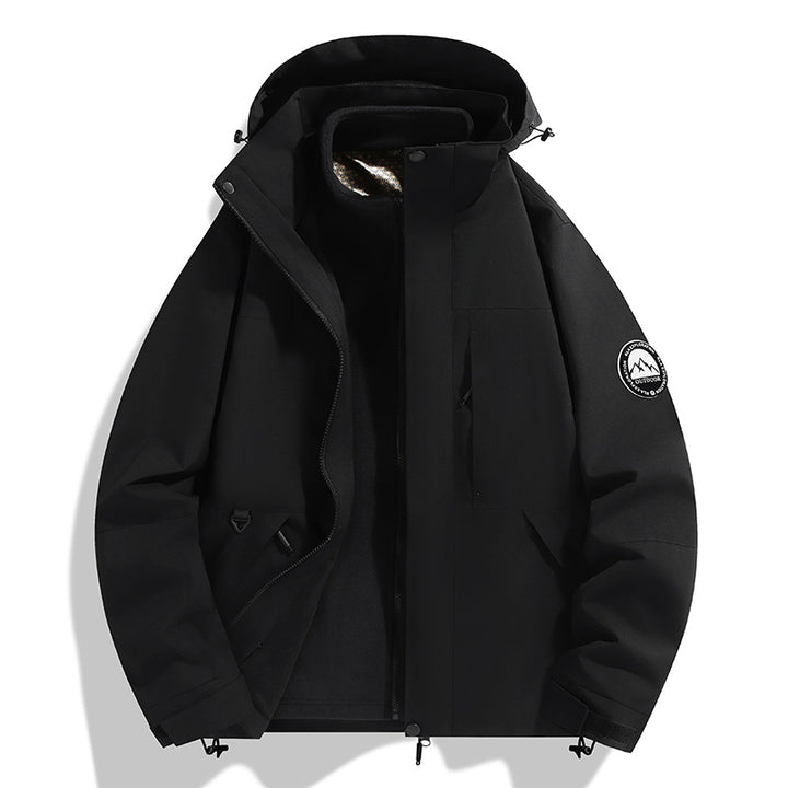 Damen zweilagige Softshell-Outdoorjacke mit herausnehmbarer Fleece-Innenjacke und Kapuze Drune