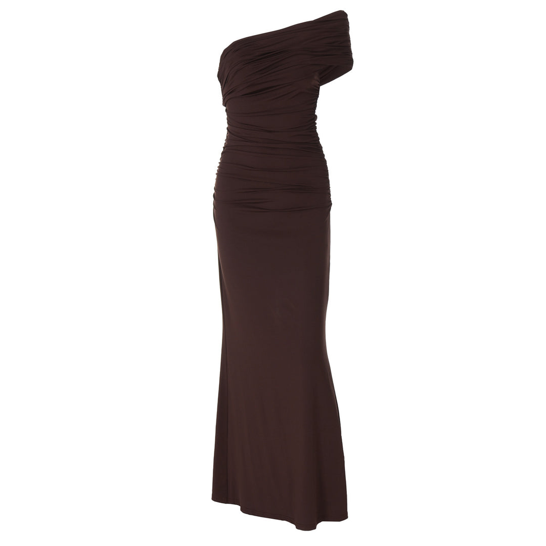Damen Elegantes Maxikleid mit raffinierter Drapierung Drune