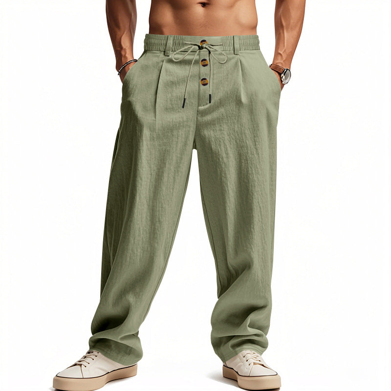 Herren Leinenhose mit Atmungsaktiv & Verstellbarer Kordelzug | Drune