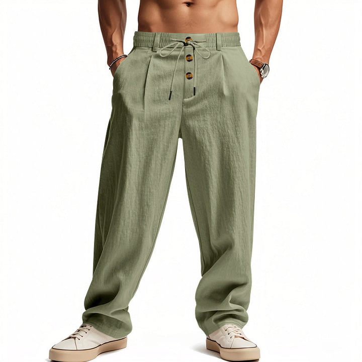 Herren Leinenhose mit Atmungsaktiv & Verstellbarer Kordelzug | Drune