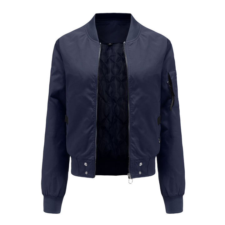 Damen modische Bomberjacke mit praktischen Taschen und seitlichen Einsätzen Drune