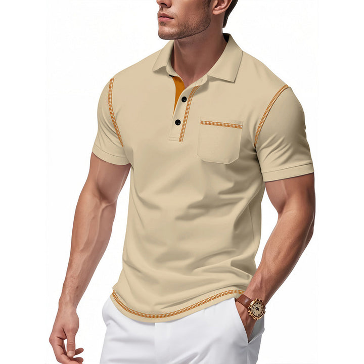 Herren Polo-Shirt mit kontrastierendem Kragen und modischem Schnitt Drune