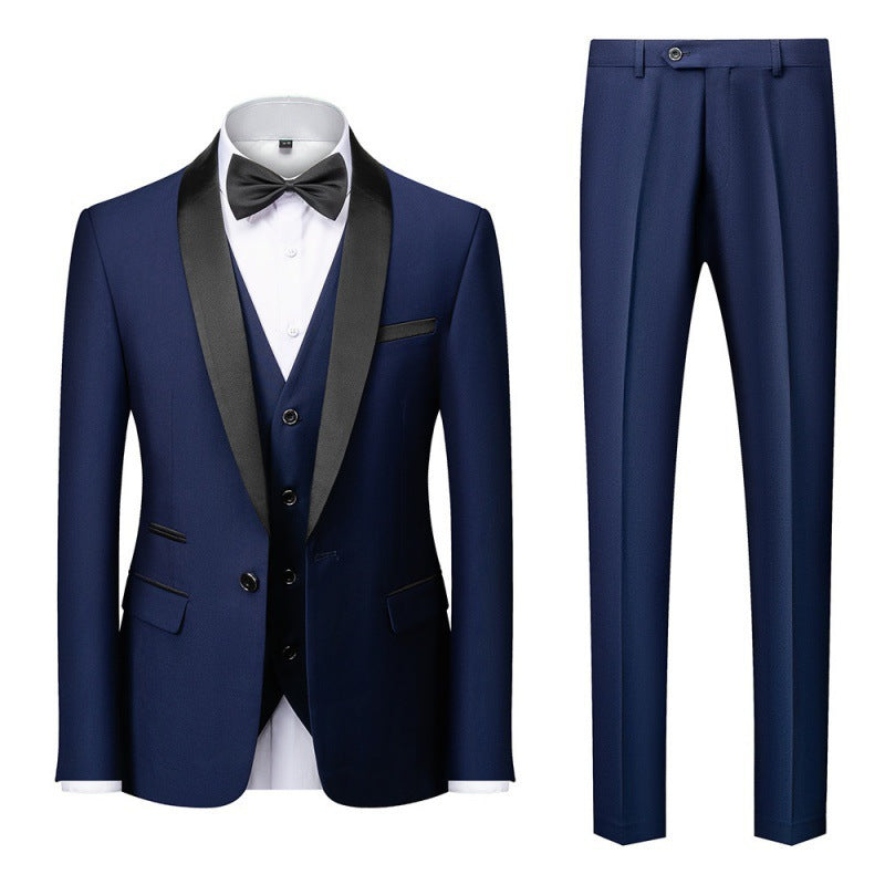 Herren nan dreiteiliges Smoking-Set mit Schalkragen, taillierter Weste und schlanker Passform Drune