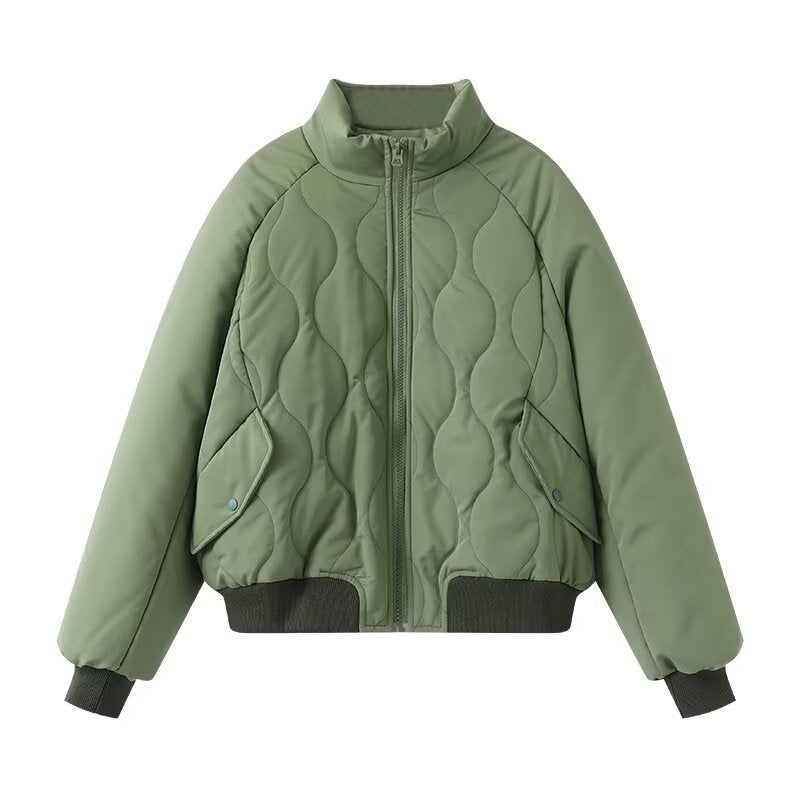 Damen modische Steppjacke mit hohem Kragen und voluminösem Design Drune