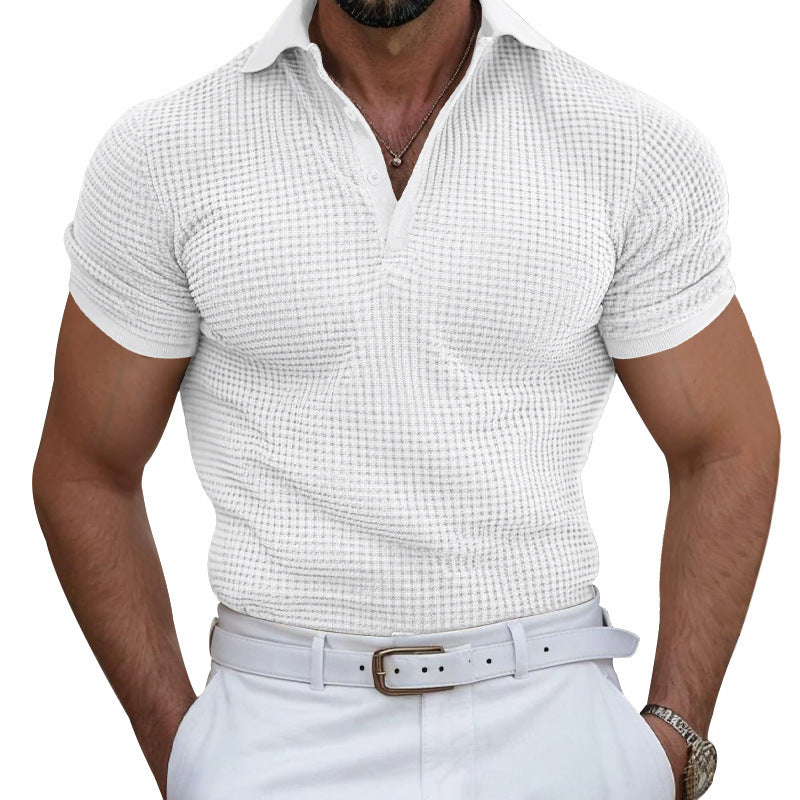 Herren nan strukturiertes Piqué-Poloshirt aus Baumwollmischung mit verstärktem Polokragen Drune