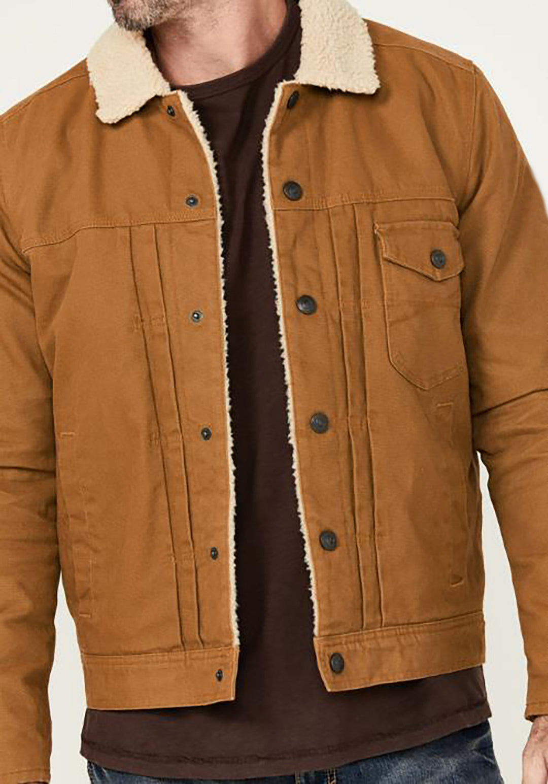 Herren Fleecegefütterte Denimjacke Drune