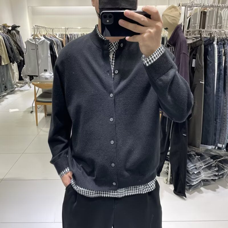 Herren Elegante Strickjacke mit Knopfleiste Drune