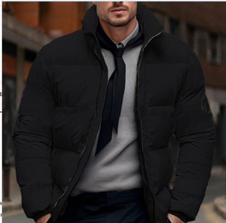 Herren gesteppte Winterjacke mit hohem Kragen und individuell anpassbarem Verschluss Drune