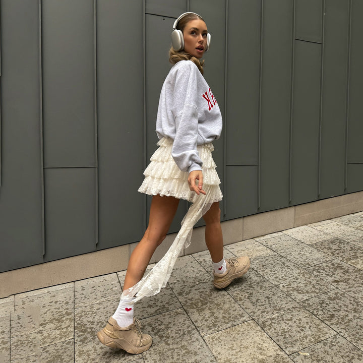 Damen Sweatshirt mit lässigem Schriftzug und komfortabler Passform Drune