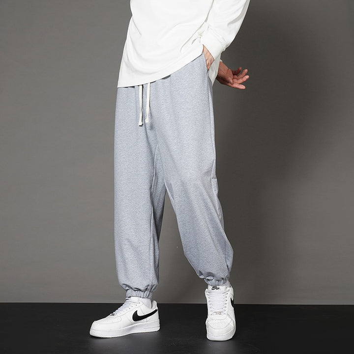 Herren Weite Relax-Jogginghose mit Kordelbund, geradem Beinverlauf & elastischen Bündchen Drune