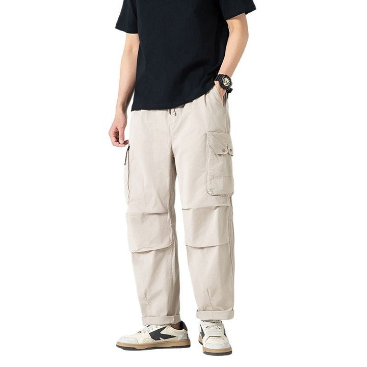 Herren Relaxed-Fit Multi-Taschen Cargo-Hose aus leichtem Baumwollmix Drune