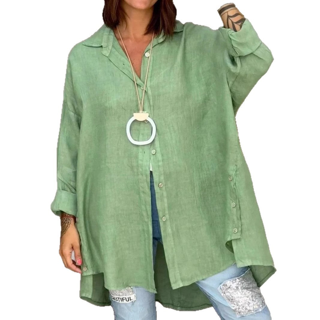 Damen Luftige Leinenbluse Drune