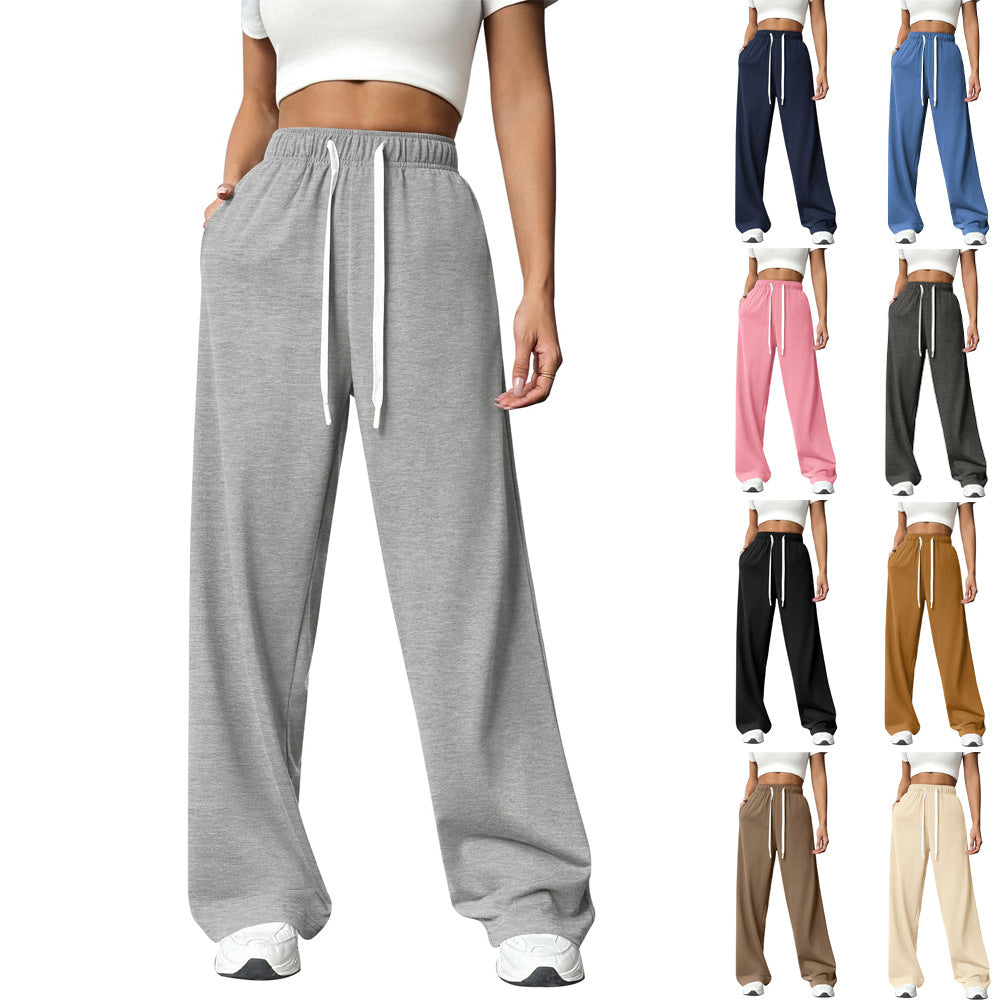 Damen lose Jogginghose mit elastischem Bund und Seitentaschen Drune