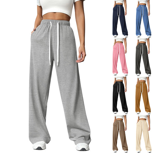 Damen lose Jogginghose mit elastischem Bund und Seitentaschen Drune