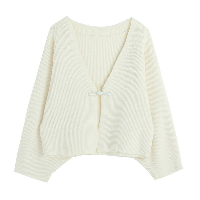 Damen gemütliche Strickjacke mit breiten Ärmeln Drune