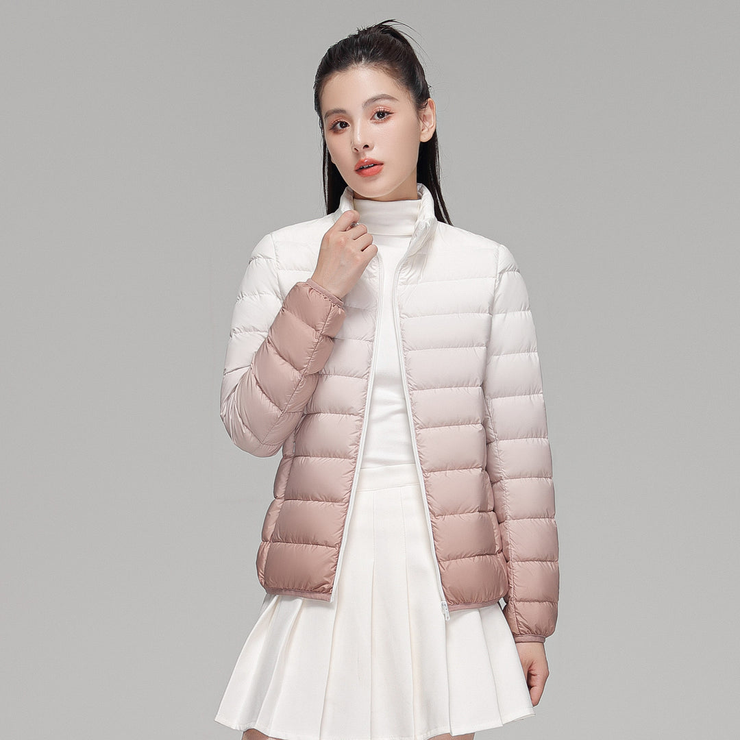 Damen ultraleichte Kapuzen-Steppjacke mit kompaktem Packmaß und windabweisender Hülle Drune