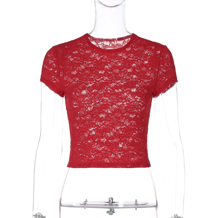 Damen Spitzen-Crop-Top Drune
