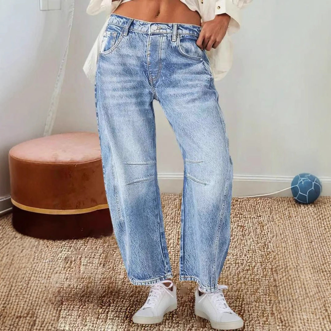 Damen Weite Jeans im lässigen Vintage-Stil mit hochwertigen Details Drune