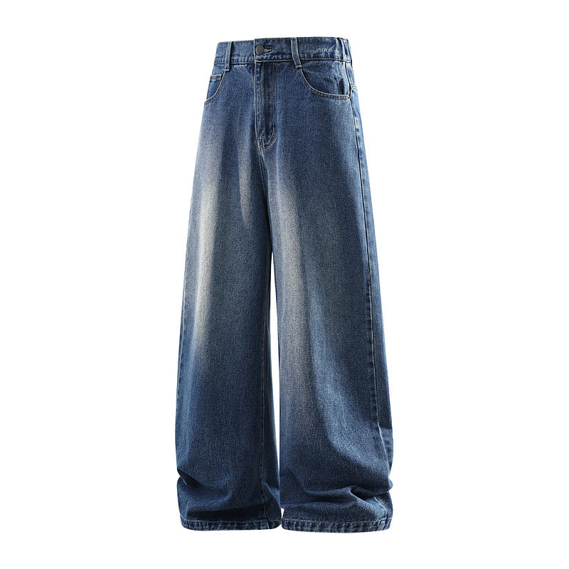 Damen Weite Jeanshose mit hohem Bund, elastischem Taillenbund und Baggy‑Silhouette Drune