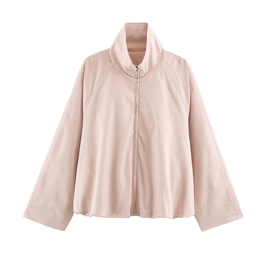 Damen Boxy Kurzblouson mit hohem Stehkragen und Reißverschluss Drune