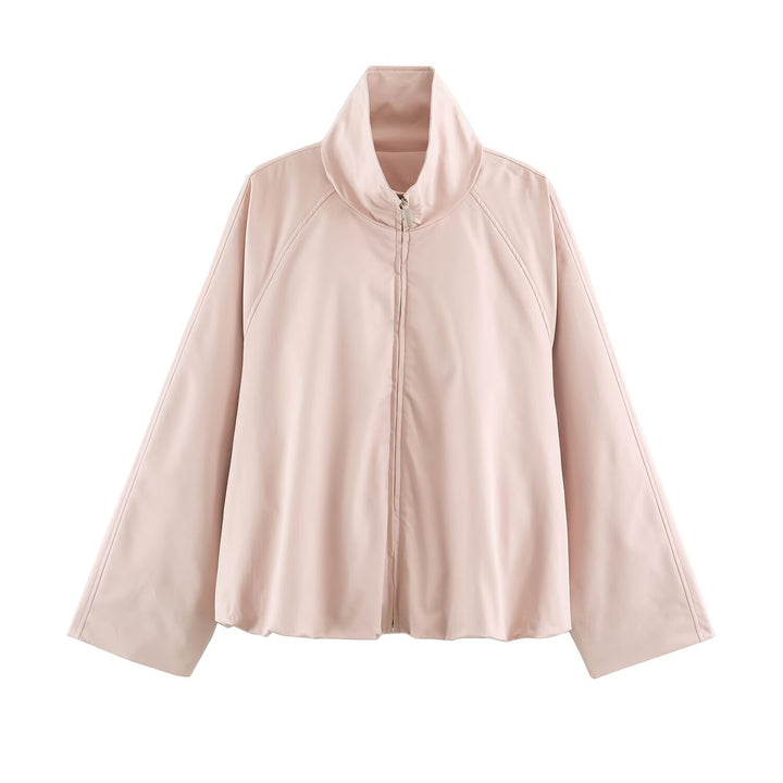 Damen Boxy Kurzblouson mit hohem Stehkragen und Reißverschluss Drune