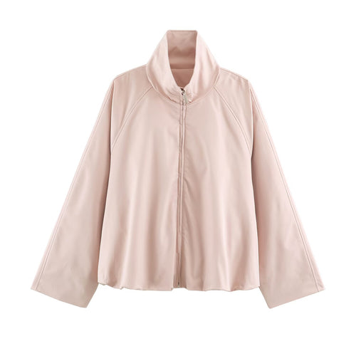 Damen Boxy Kurzblouson mit hohem Stehkragen und Reißverschluss Drune