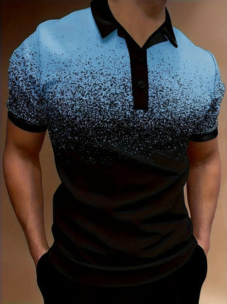 Herren-Gradient-Druck-Performance-Polohemd Drune