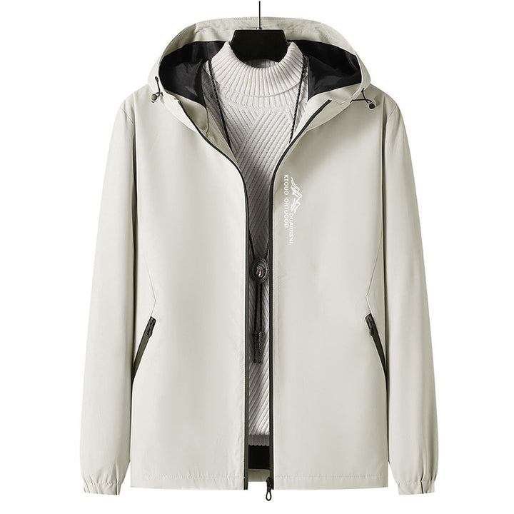 Herren Leichte Outdoor-Jacke mit verstellbarem Kapuzenkragen Drune