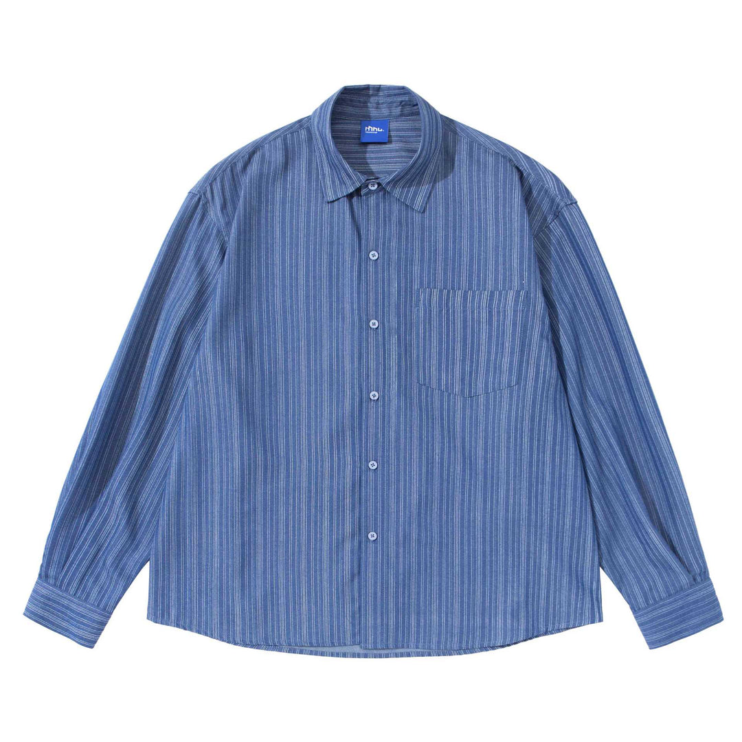Unisex Gestreiftes Oversize‑Hemd im Boxy‑Schnitt Drune