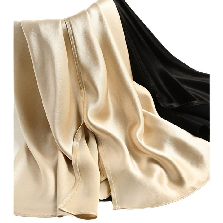 Damen Satin-Midirock in Bias-Cut mit hoher Taille und Seitenschlitz Drune