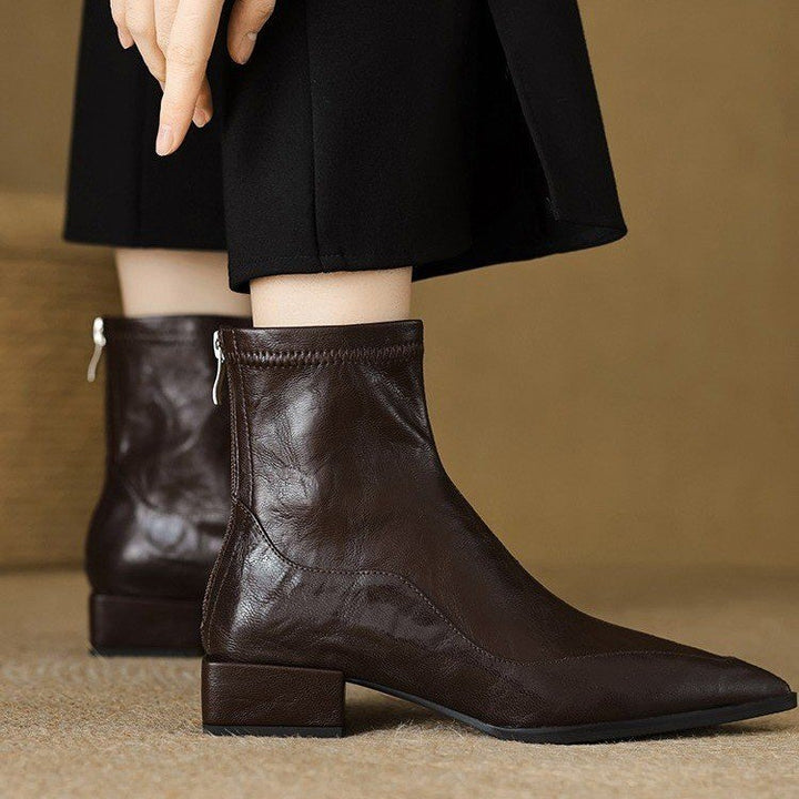 Damen Elegante spitze Stiefeletten Drune