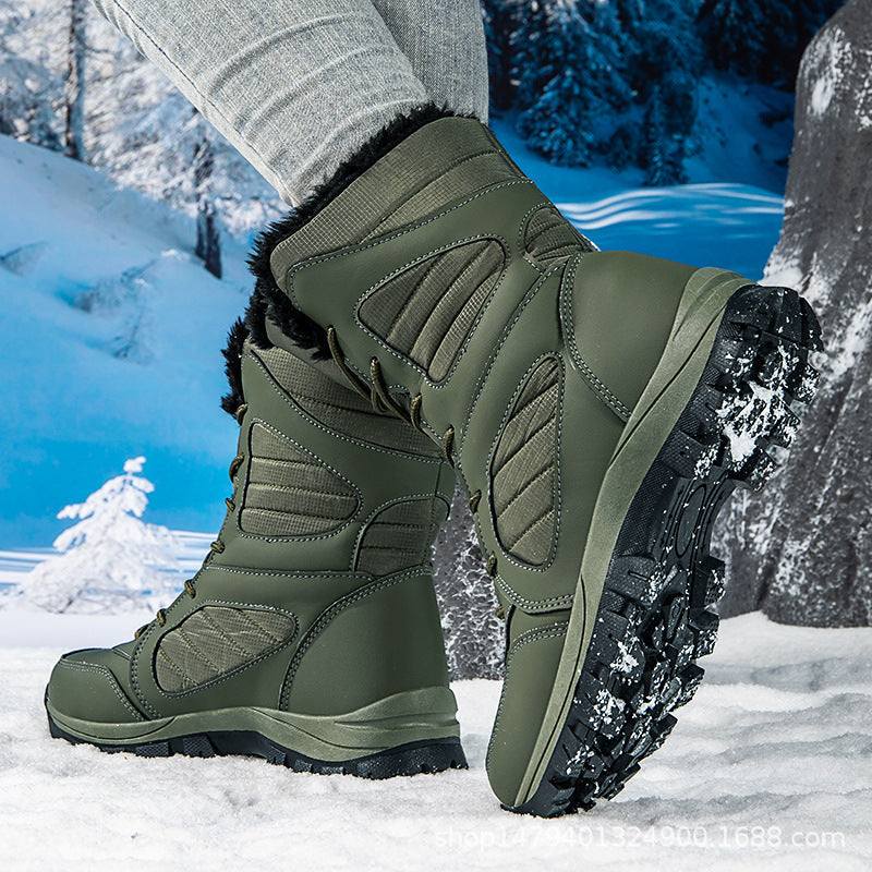 Damen Warm gefütterte Winterstiefel mit rutschfester Gummisohle Drune
