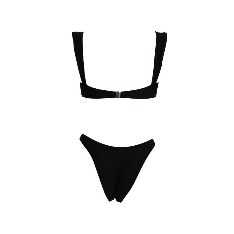 Damen Bikini mit eleganten Ringen und hohem Beinausschnitt Drune
