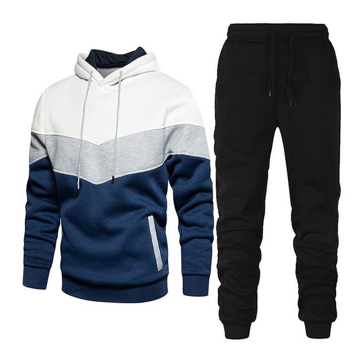 Herren nan athleisure-Set mit Chevron-Kapuze, fleecegefüttertem Pullover und schmal zulaufender Jogginghose Drune