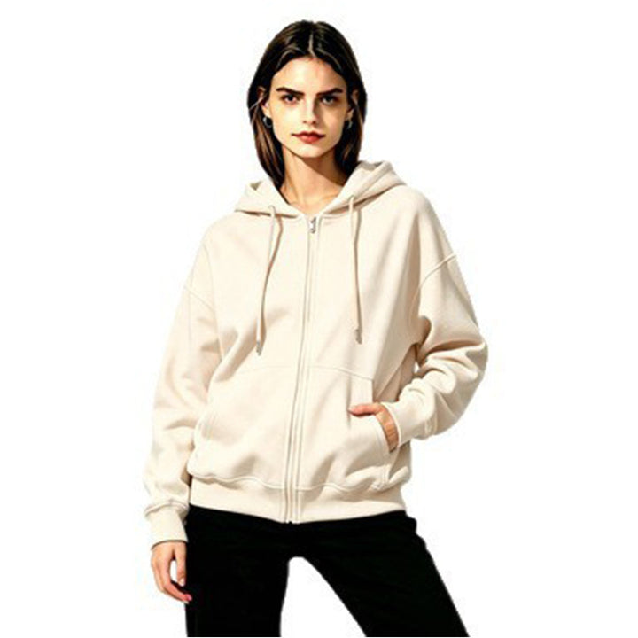 Damen Weicher Kapuzenpullover mit durchgehendem Reißverschluss Drune